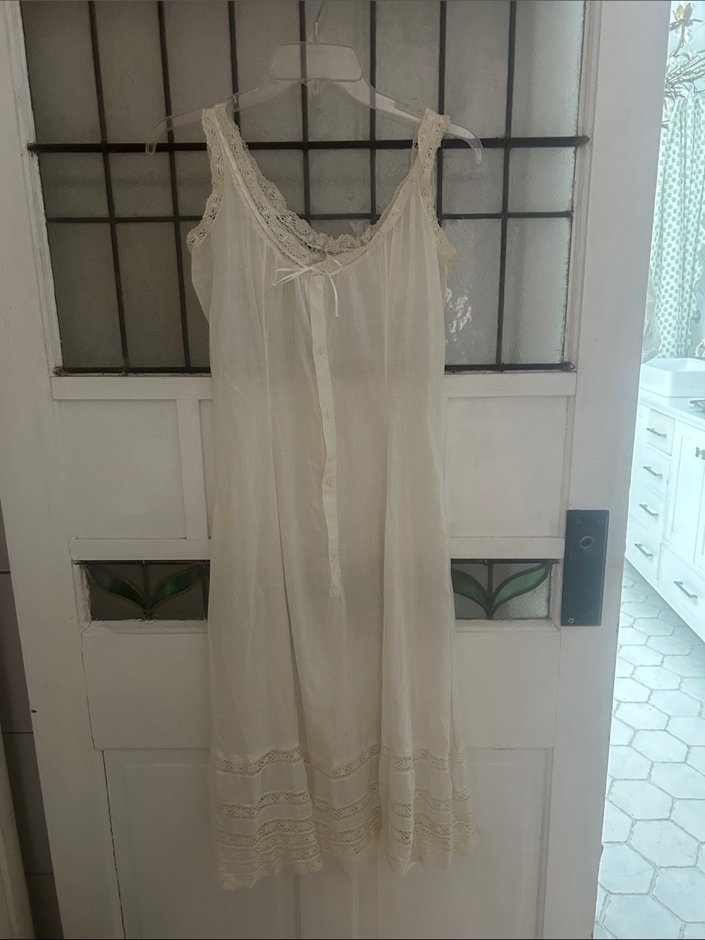 Antique Cream Lace-Trim Slip - Picture 5 of 6